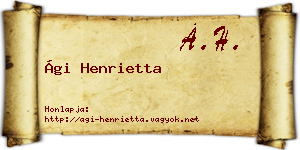 Ági Henrietta névjegykártya