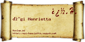 Ági Henrietta névjegykártya