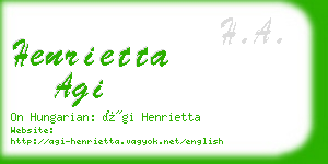 henrietta agi business card